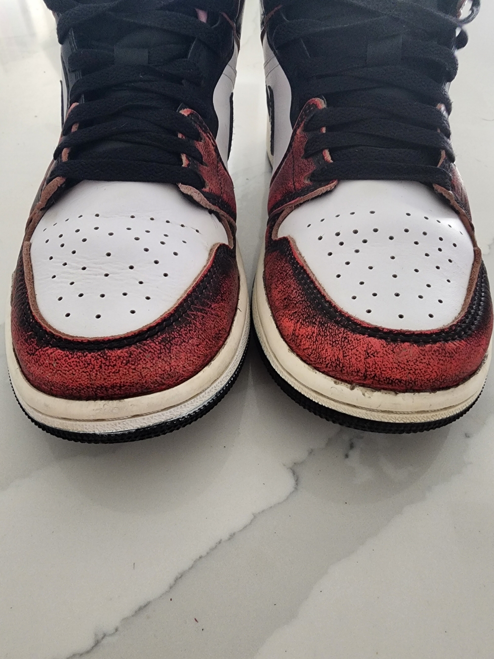 Nike Air Jordan 1 Mid Men’s Sneakers - Wear-Away Chicago 7.5 - Picture 2 of 6